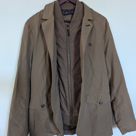 Ted Baker London Men's Chicago Layered Cotton Jacket in Tan 4/L - Picture 15 of 16
